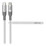 Astrum VMCC240 2m Braided 240W USB-C Male to Male Cable White AVMCC24020W