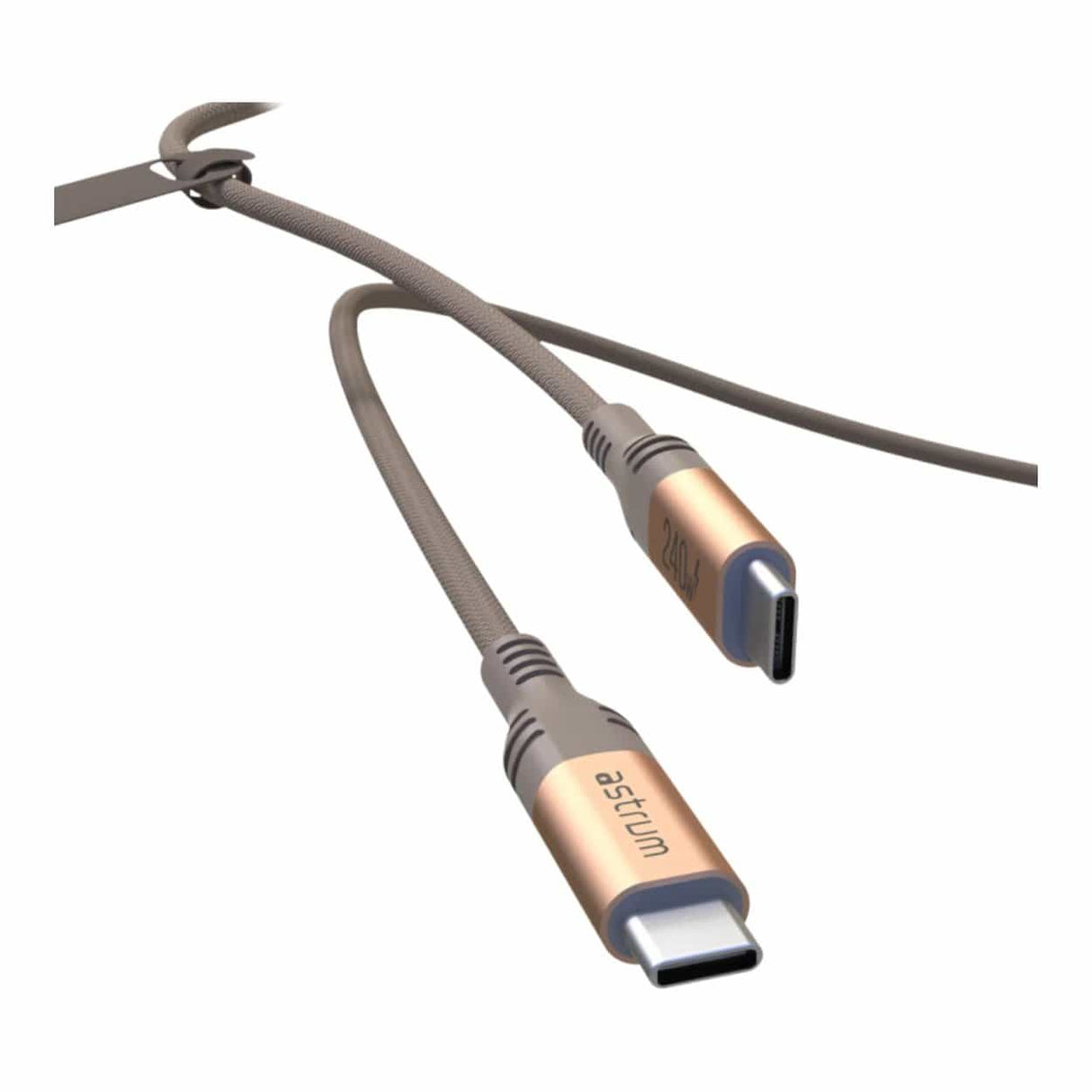 Astrum VMCC240 3m Braided 240W USB-C Male to Male Cable Gold AVMCC24030G