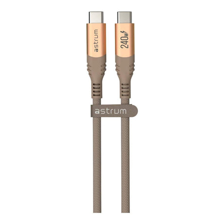 Astrum VMCC240 3m Braided 240W USB-C Male to Male Cable Gold AVMCC24030G