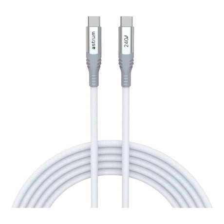 Astrum VMCC240 3m Braided 240W USB-C Male to Male Cable White AVMCC24030W