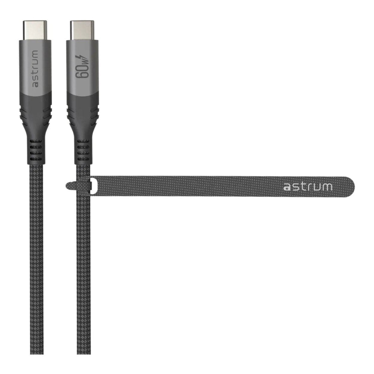 Astrum 1.2m VMCC60 60W USB-C to USB-C Braided Cable Grey AVMCC6012D