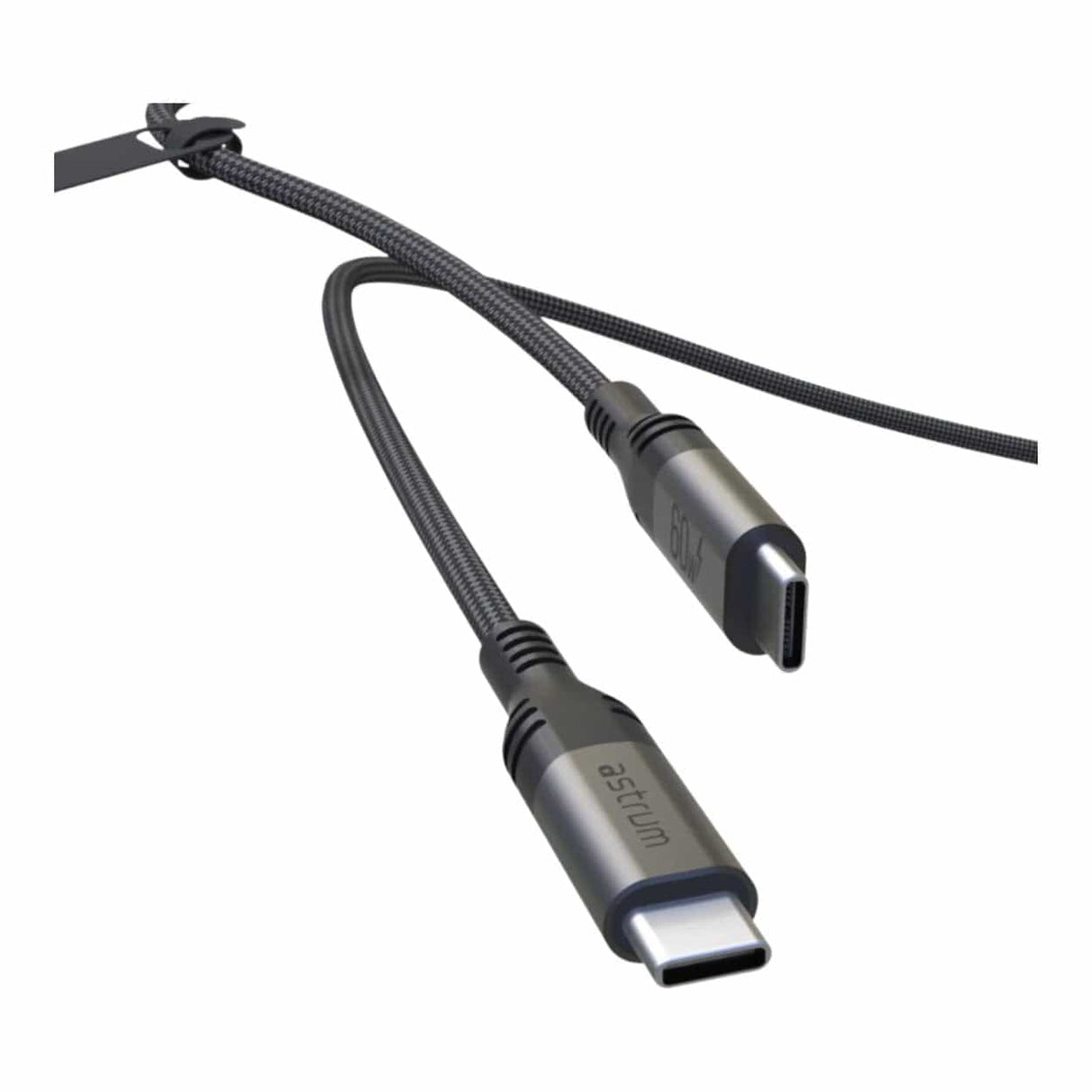 Astrum 1.2m VMCC60 60W USB-C to USB-C Braided Cable Grey AVMCC6012D
