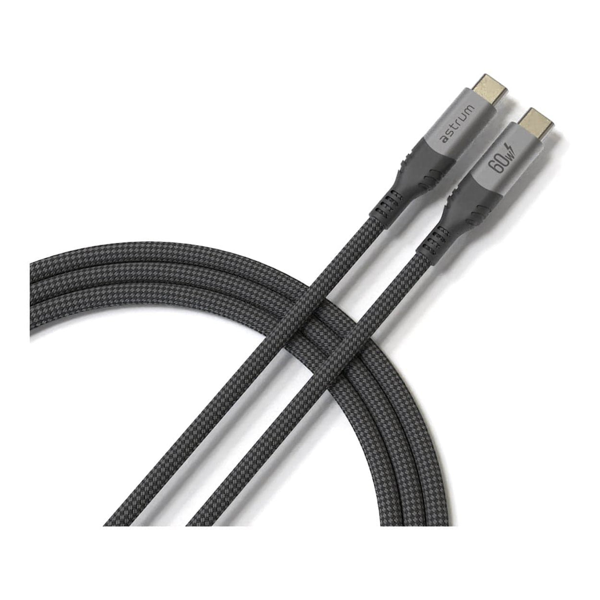Astrum 1.2m VMCC60 60W USB-C to USB-C Braided Cable Grey AVMCC6012D