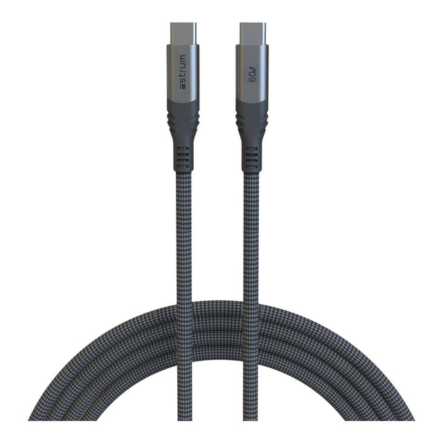 Astrum 1.2m VMCC60 60W USB-C to USB-C Braided Cable Grey AVMCC6012D