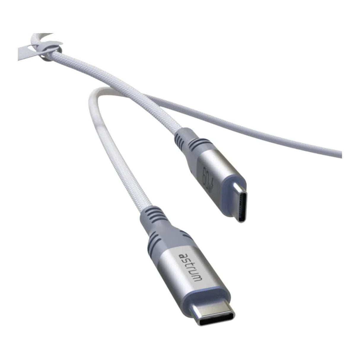 Astrum 1.2m VMCC60 60W USB-C to USB-C Braided Cable White AVMCC6012W
