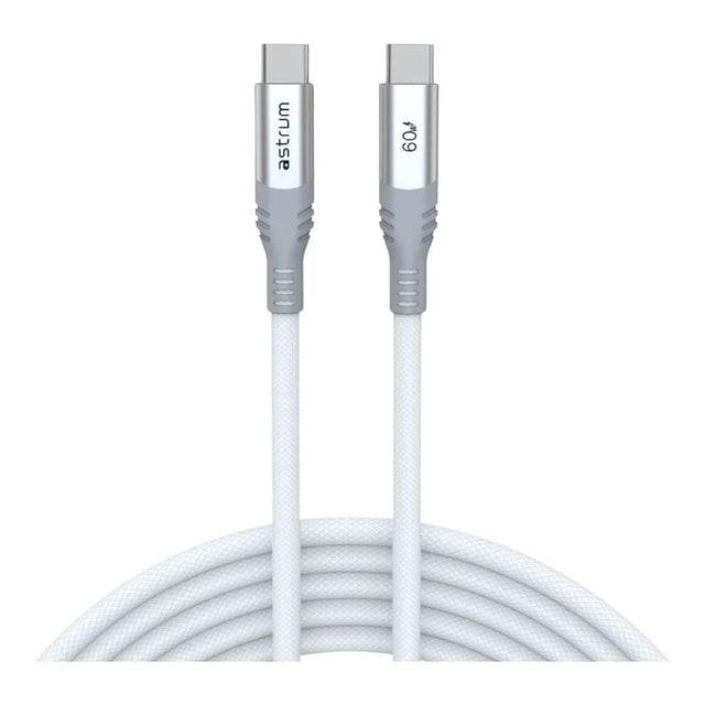 Astrum 1.2m VMCC60 60W USB-C to USB-C Braided Cable White AVMCC6012W