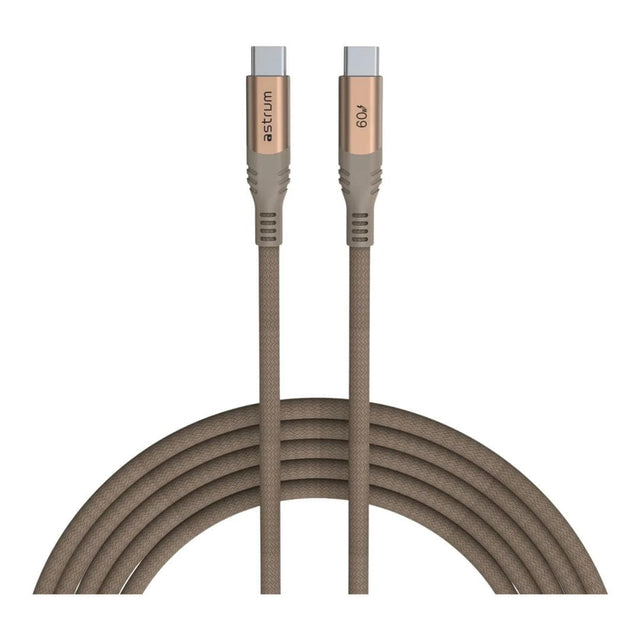 Astrum VMCC60 2m Braided 60W USB-C Male to Male Cable Gold AVMCC6020G