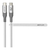 Astrum VMCC60 2m Braided 60W USB-C Male to Male Cable White AVMCC6020W