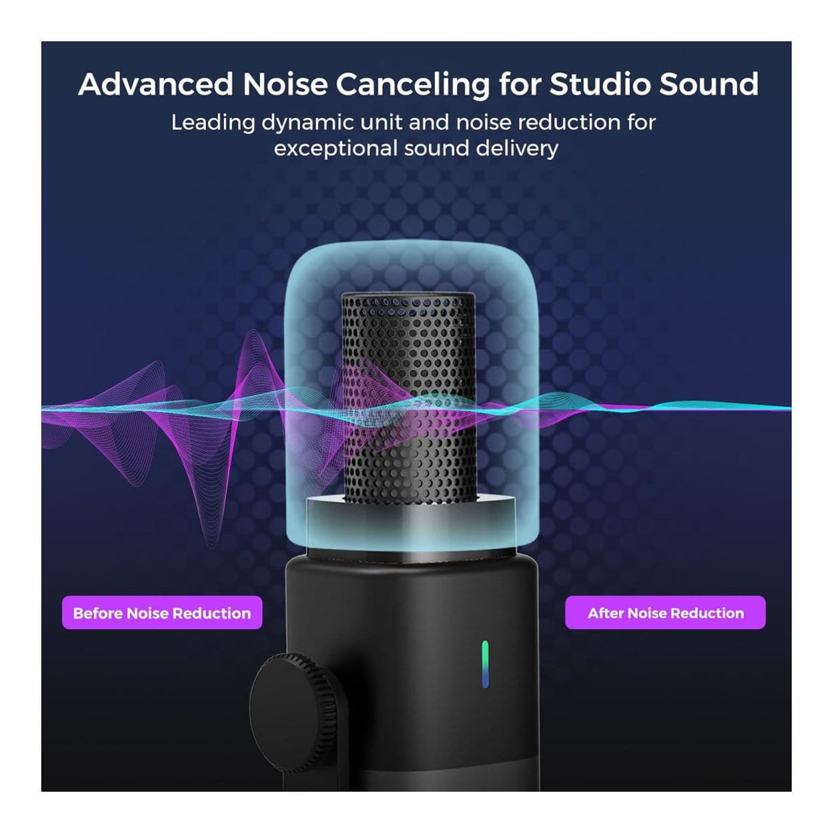 NearStream AM10X-P Studio AI Noise-Canceling Dynamic Microphone with Boom Arm