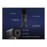 NearStream AM10X-P Studio AI Noise-Canceling Dynamic Microphone with Boom Arm