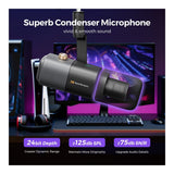 NearStream AM20X AI Noise-Canceling Condenser Microphone with Boom Arm