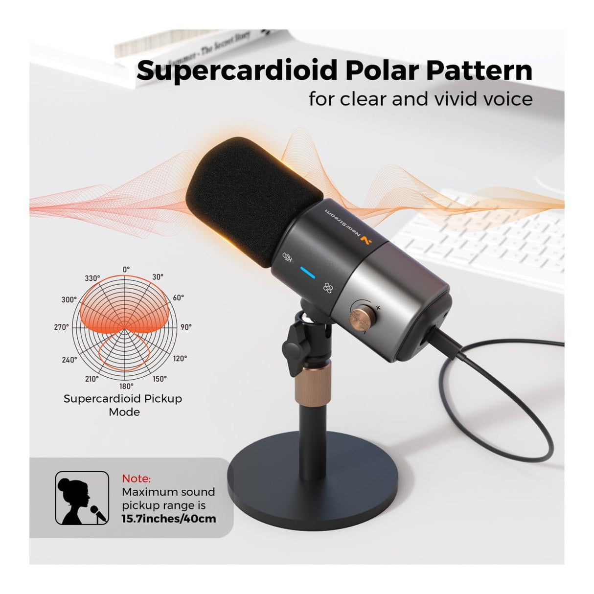 NearStream AM25X AI Noise-Canceling Condenser Microphone