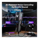 NearStream AM30U AI Noise-Canceling Condenser Microphone with Boom Arm
