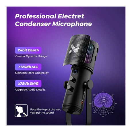 NearStream AM30U AI Noise-Canceling Condenser Microphone with Boom Arm