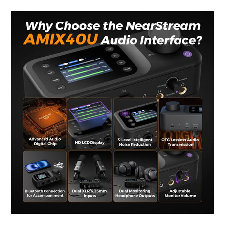 NearStream AMIX40U 10-channel Portable Audio Mixer