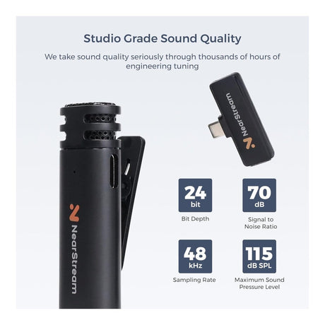 NearStream AWM10T-P AI Noise-Canceling Mini Wireless Microphones