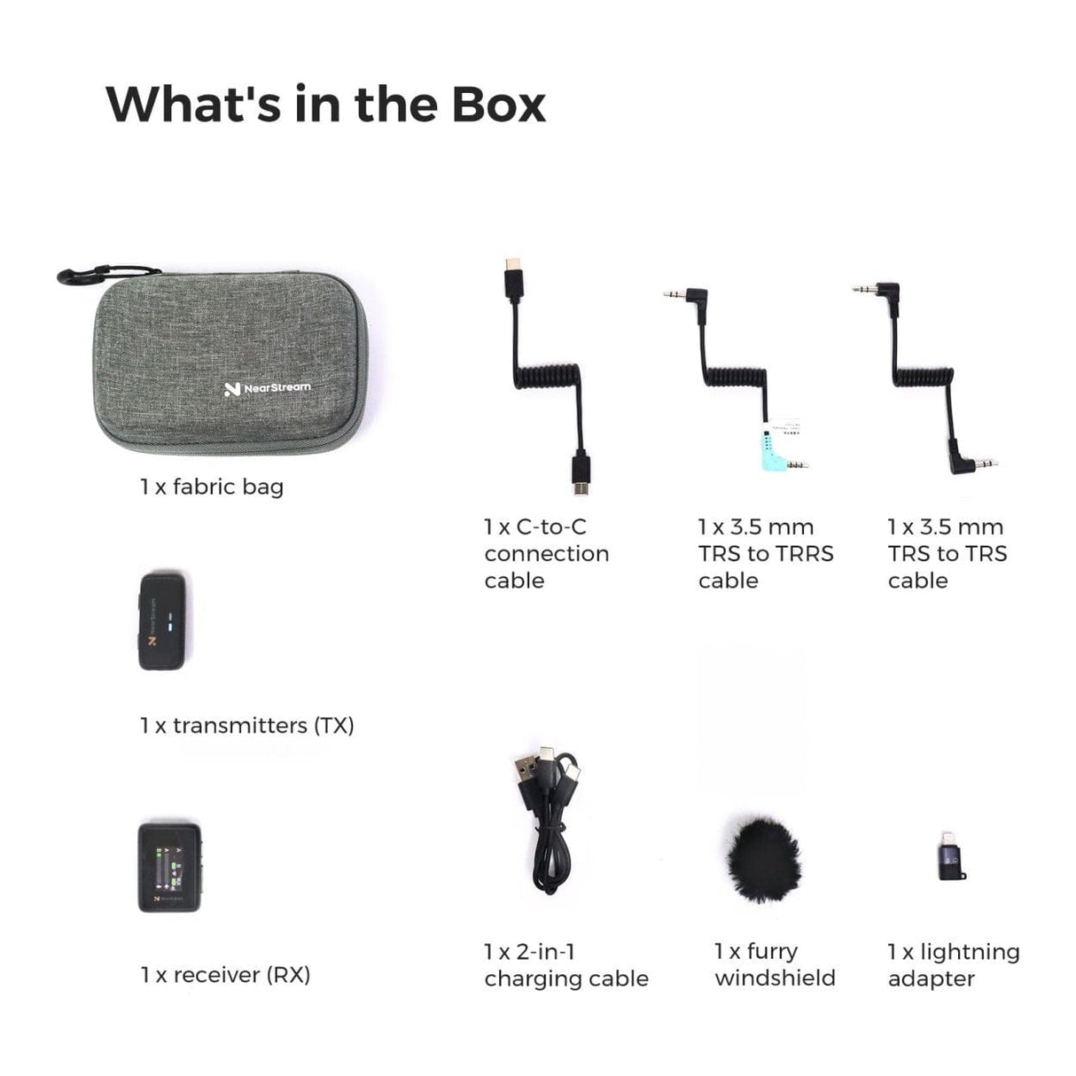 NearStream AWM20D AI Noise-Canceling Lavalier Microphone
