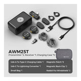 NearStream AWM25T AI Noise-Canceling All-In-One Lavalier Wireless Microphone Kit