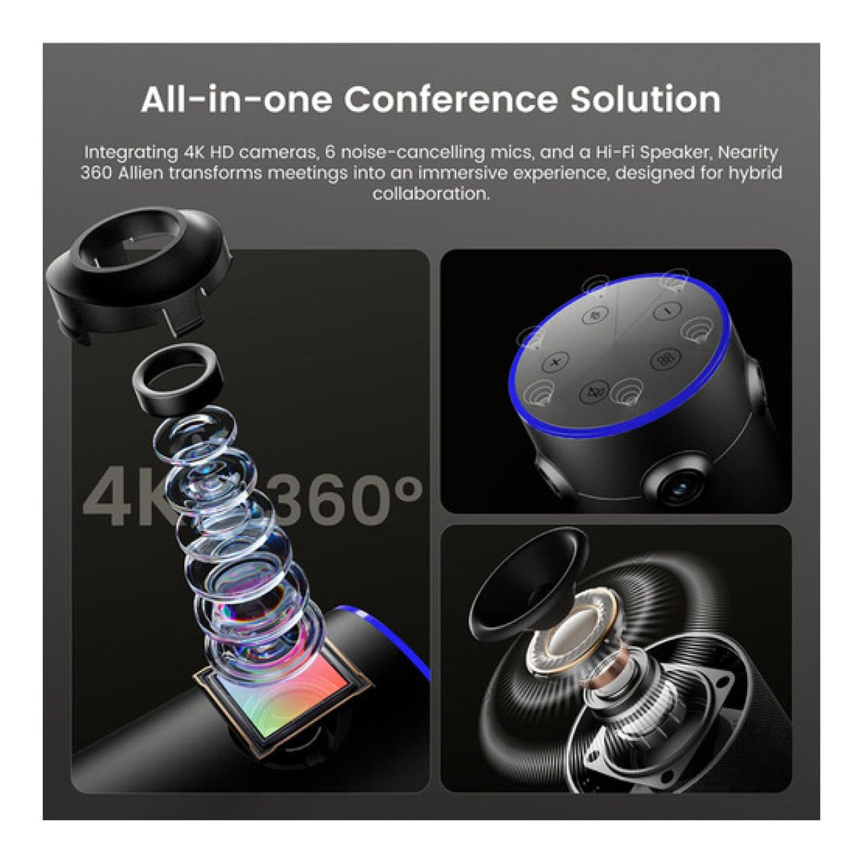 Nearity C60 8MP 4K All-in-One Video Conferencing Camera AW-C60