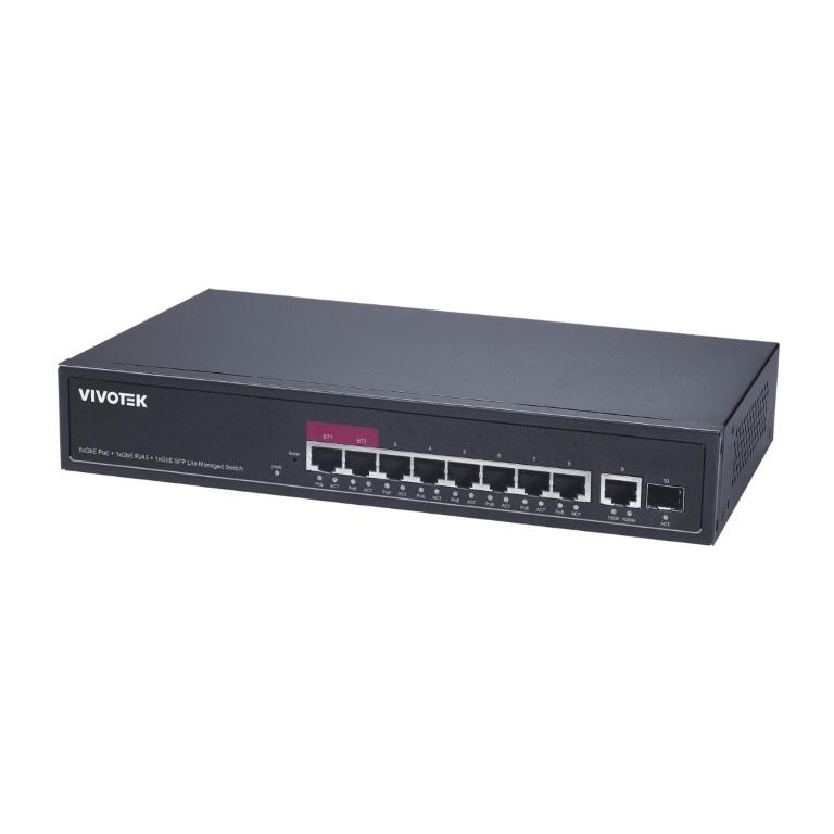 Vivotek 8-port GbE PoE Lite Managed Switch with 1x GbE and 1x SFP ports AW-GEL-105A-110