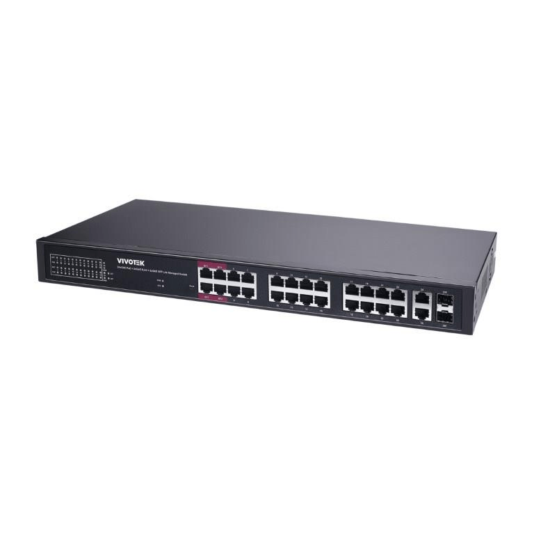 Vivotek 24-port GbE PoE Lite Managed Switch with 2x GbE and 2x SFP ports AW-GEL-285A-380