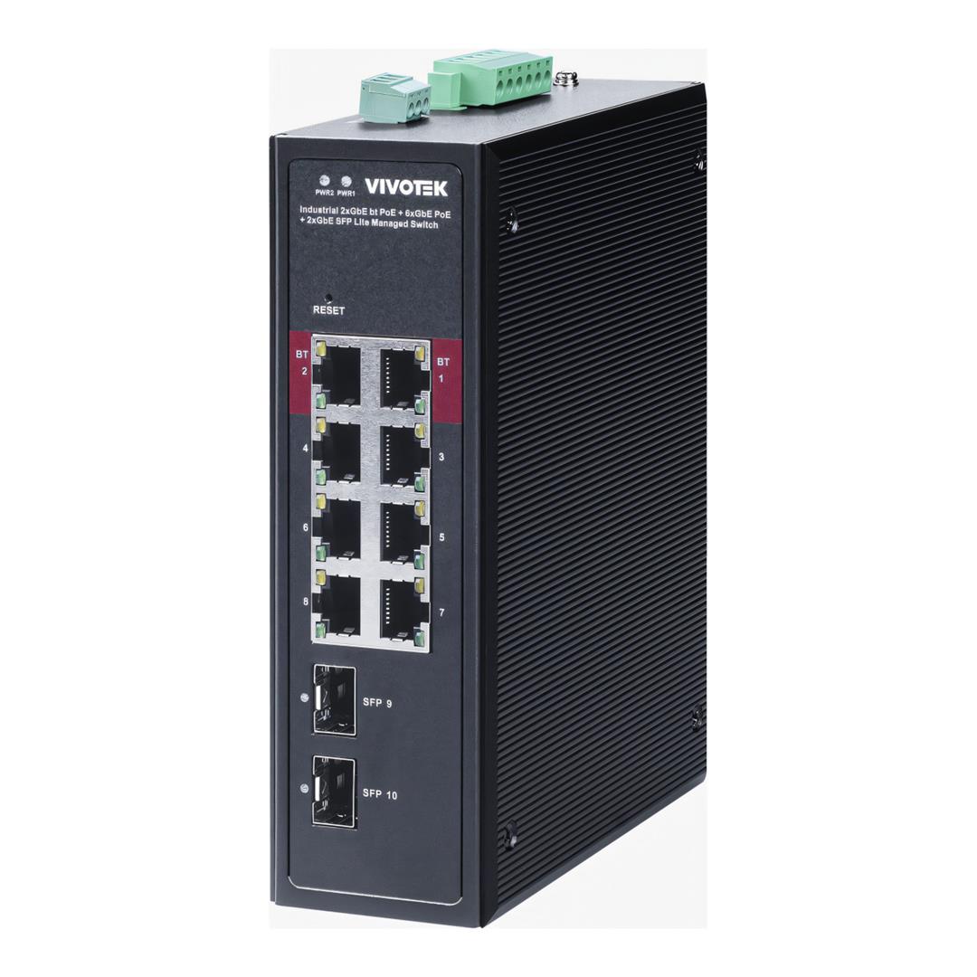 Vivotek 10-port Lite Gigabit PoE++ Industrial Managed Switch AW-IHB-1040