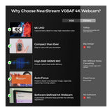 NearStream V08AF 4K 8MP AI Noise-Canceling Webcam