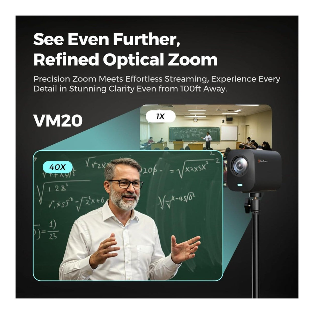NearStream VM20 4K 5MP AI Noise-Canceling Streaming Camera