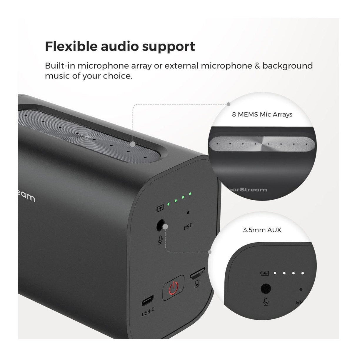 NearStream VM33 2K Innovative AI Noise-Canceling Wireless Streaming Camera