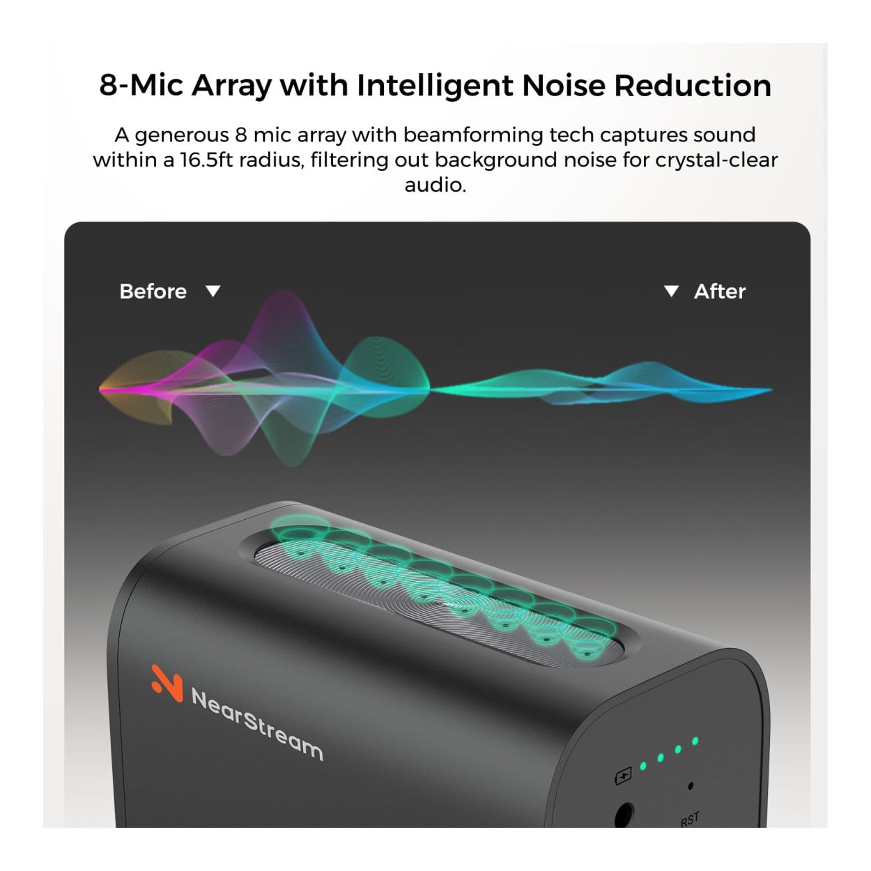NearStream VM33 2K Innovative AI Noise-Canceling Wireless