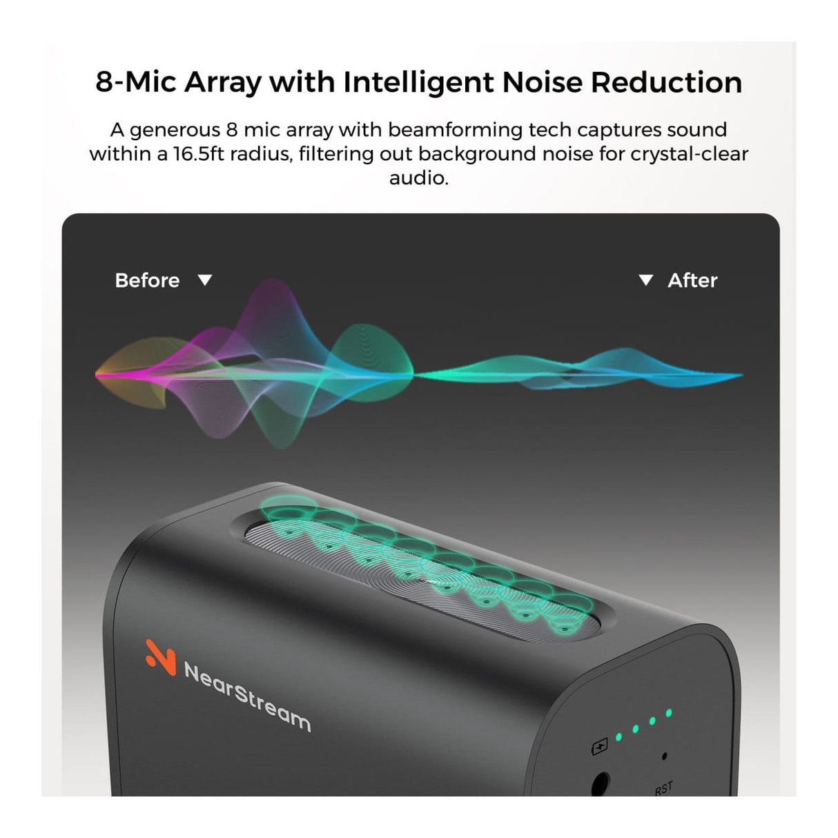 NearStream VM33 2K Innovative AI Noise-Canceling Wireless Streaming Camera