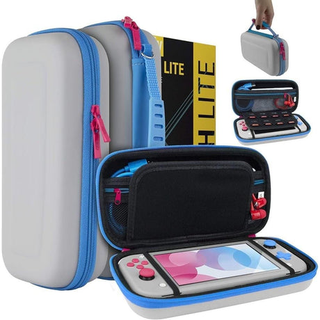 Orzly Carry Case for Nintendo Switch Lite - Grey Blue B07W4DR3LQ