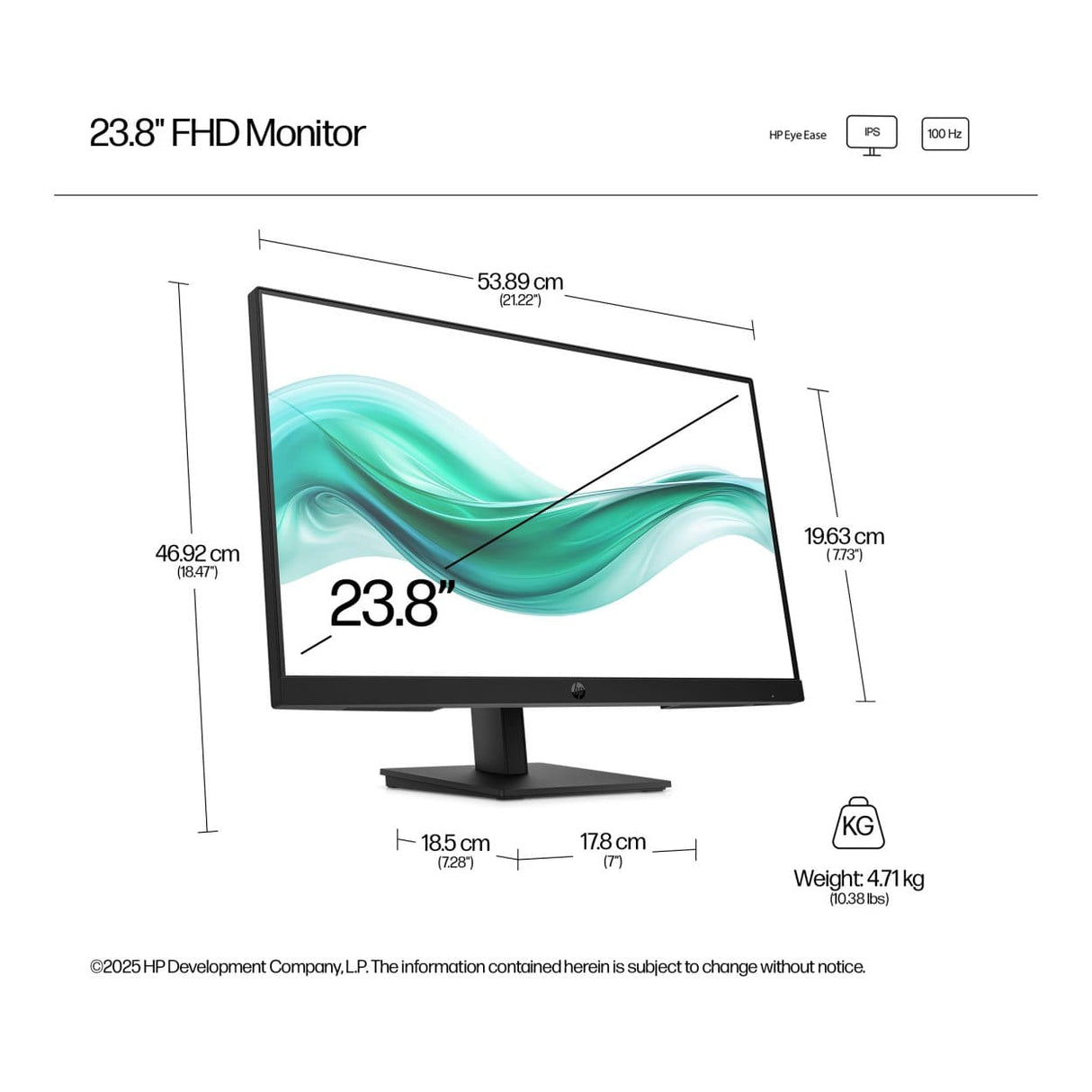 HP Series 3 Pro 324ph 23.8-inch 1920 x 1080p FHD 16:9 100Hz 5ms LED IPS Monitor B0BU9UT