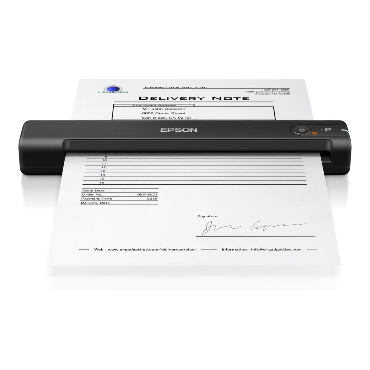Epson WorkForce ES-50 Up to 10ppm 600 x 600 dpi A4 Portable USB 2.0 Scanner B11B252401