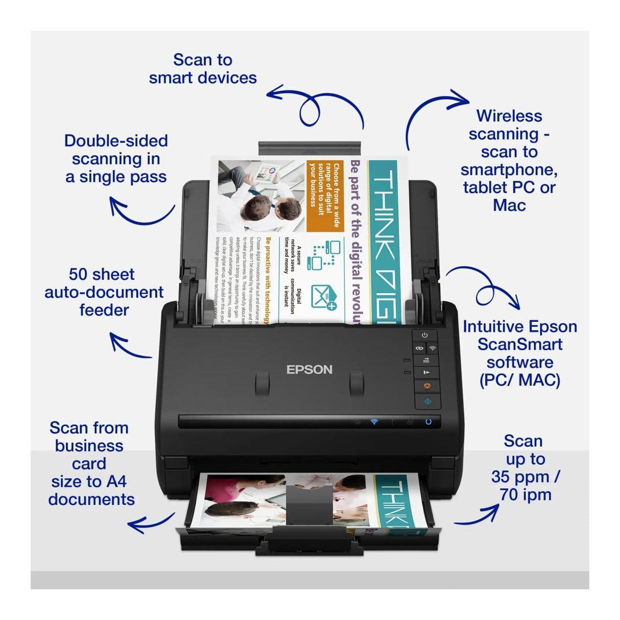 Epson Workforce Es-500wii A4 Scanner B11B263401BA