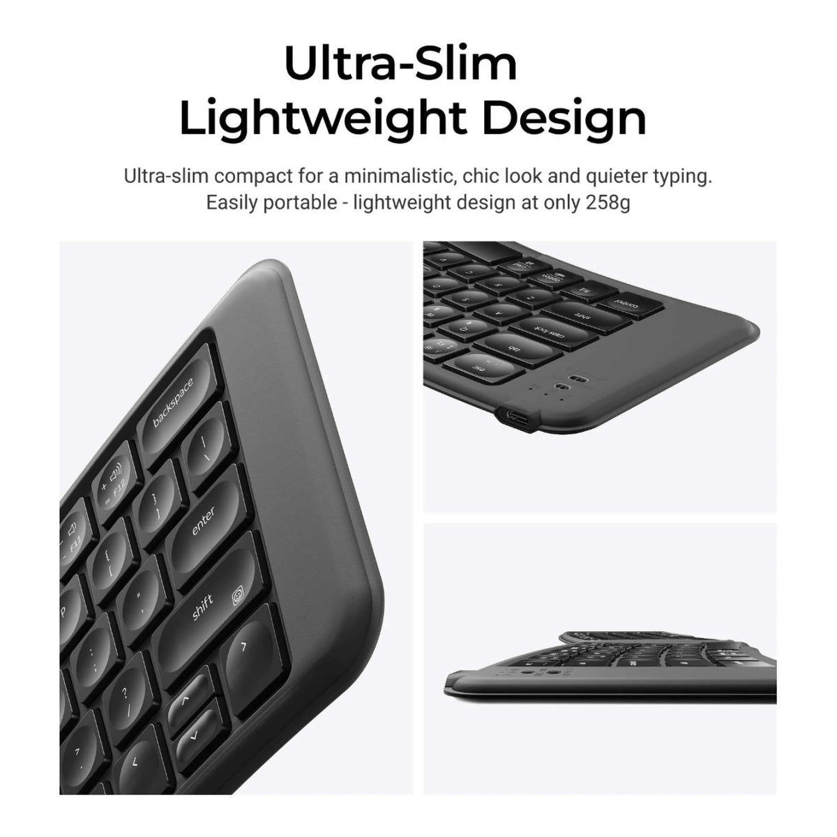 Keychron B11 Pro Ultra-Slim Wireless Foldable Keyboard - Space Grey B11P-K1