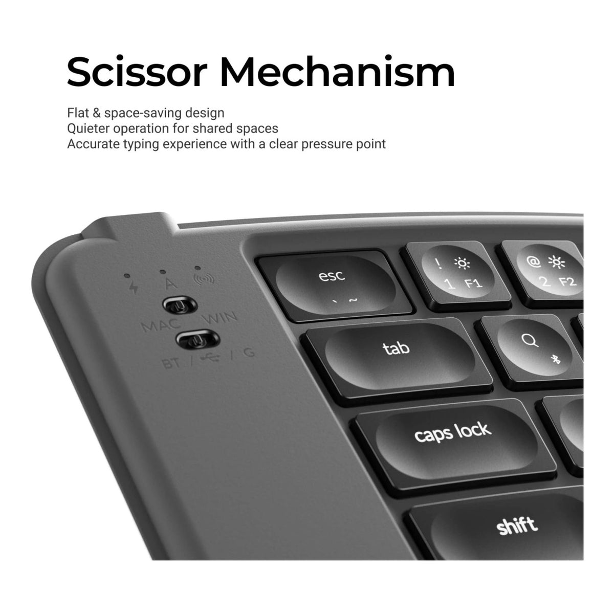 Keychron B11 Pro Ultra-Slim Wireless Foldable Keyboard - Space Grey B11P-K1