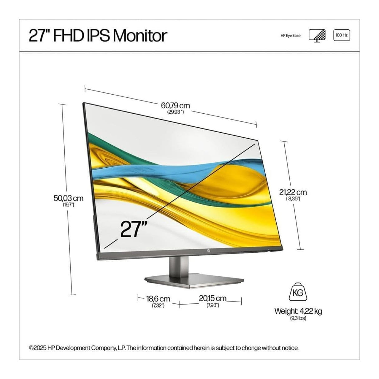 HP Series 5 527da 27-inch 1920 x 1080p FHD 16:9 100Hz 5ms LCD IPS Monitor B11W6AS