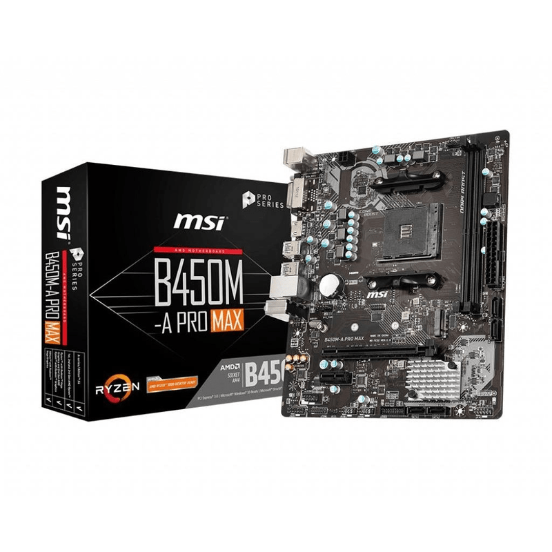 MSI B450M-A Pro Max AMD Socket AM4 micro ATX Motherboard B450M-APROMAX