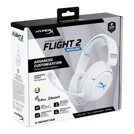 HyperX Cloud Flight 2 Wireless Gaming Headset White B5VC5AA