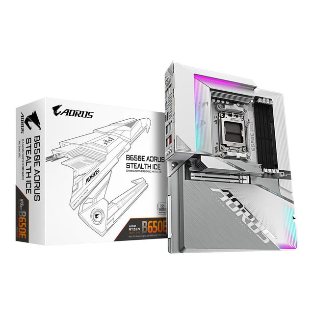 Gigabyte B650E AORUS STEALTH Wi-Fi 7 ICE AMD B650 Ryzen Socket AM5 ATX Motherboard