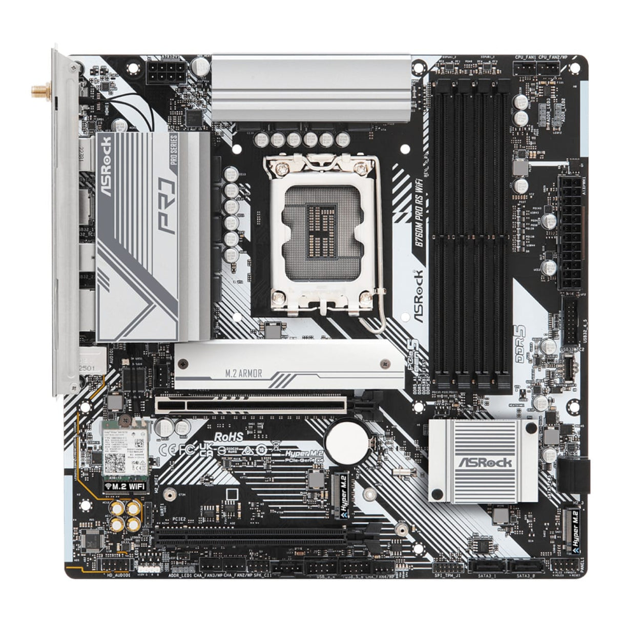 ASRock B760M Pro RS Gaming Wi-Fi Intel LGA 1700 micro-ATX Motherboard