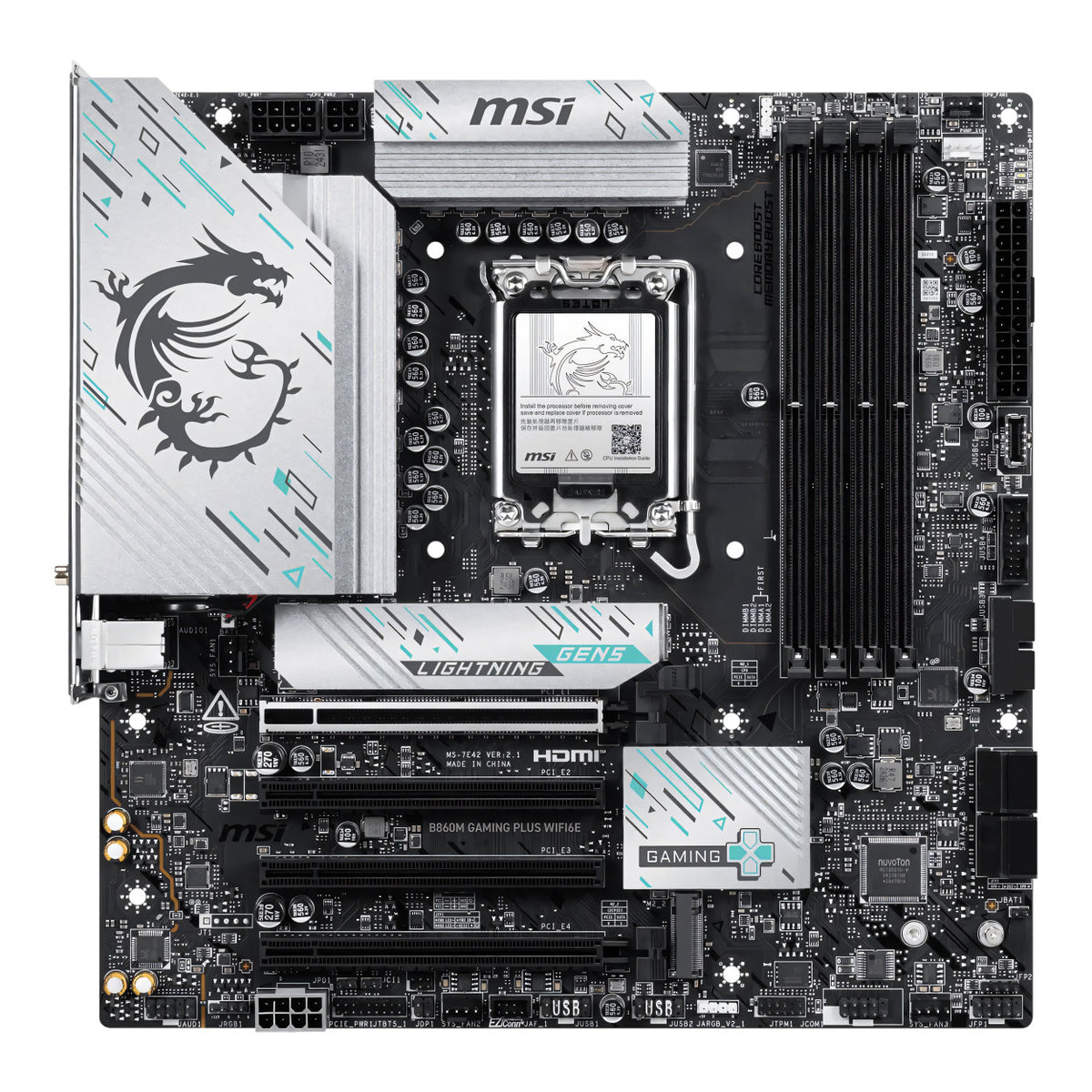 MSI B860M Gaming PLUS WIFI6E Intel LGA1851 mATX Motherboard