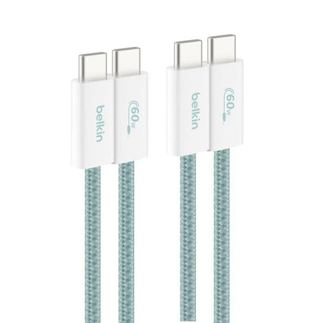 Belkin 1.5m USB-C to USB-C 60W Braided Charging Cable 2-pack Green BBD008HQ05GR2PK