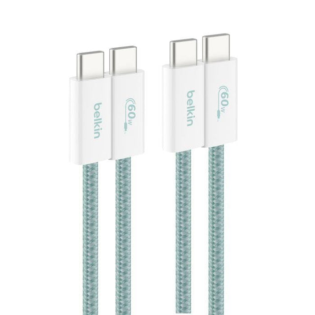 Belkin 1.5m USB-C to USB-C 60W Braided Charging Cable 2-pack Green BBD008HQ05GR2PK