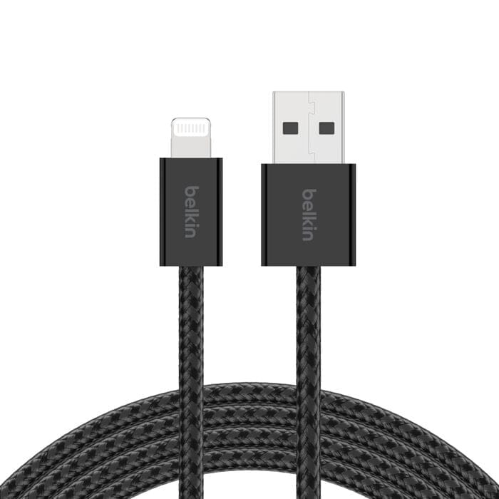 Belkin 2m BoostCharge USB-A Cable with Lightning Connector 2-pack Black BBD012HQ05BK2PK
