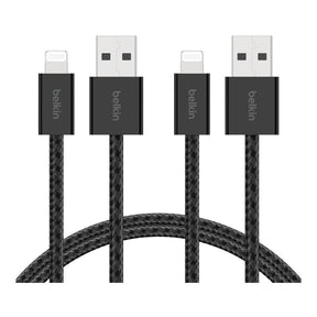 Belkin 2m BoostCharge USB-A Cable with Lightning Connector 2-pack Black BBD012HQ05BK2PK