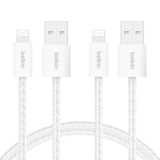 Belkin 2m BoostCharge USB-A Cable with Lightning Connector 2-Pack White BBD012HQ05WH2PK