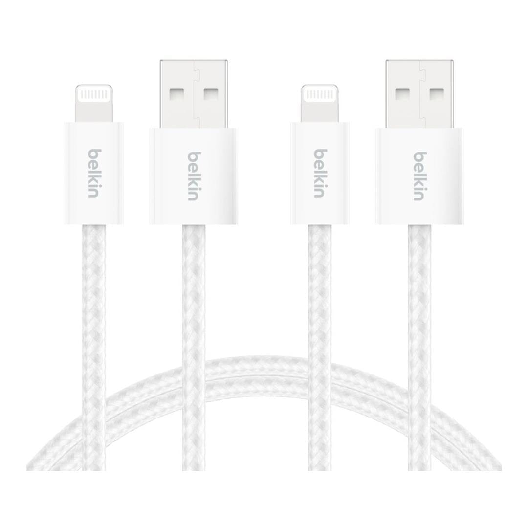 Belkin 2m BoostCharge USB-A Cable with Lightning Connector 2-Pack White BBD012HQ05WH2PK