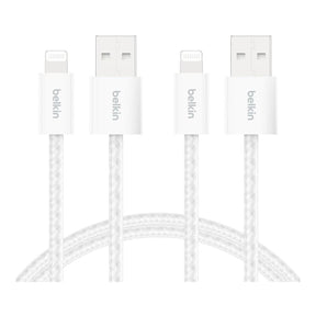 Belkin 2m BoostCharge USB-A Cable with Lightning Connector 2-Pack White BBD012HQ05WH2PK